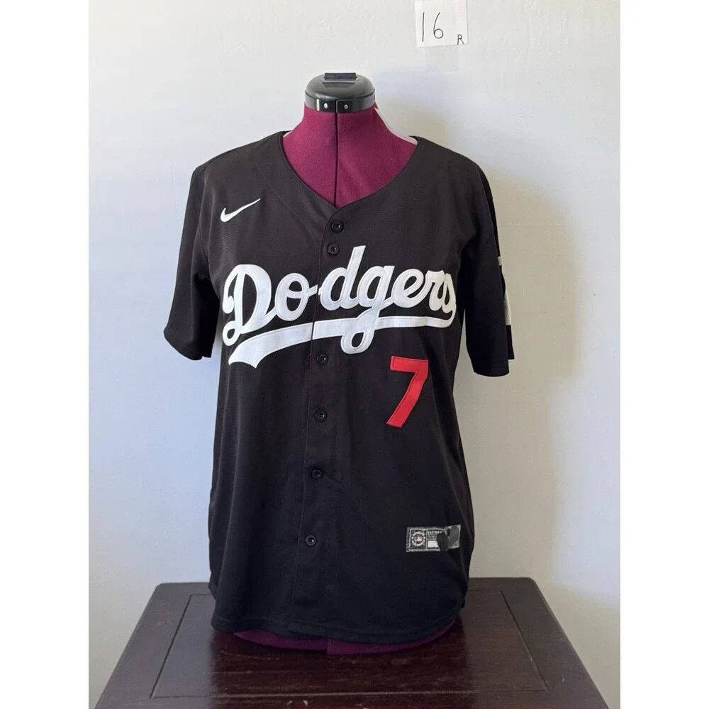 Nike Los Angeles Dodgers Julio Urías #7 Black Alternate Jersey Size S
